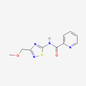 molecular formula C10H10N4O2S B7649700 N-[3-(methoxymethyl)-1,2,4-thiadiazol-5-yl]pyridine-2-carboxamide 