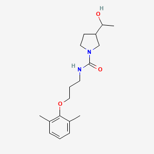 molecular formula C18H28N2O3 B7649707 N-[3-(2,6-dimethylphenoxy)propyl]-3-(1-hydroxyethyl)pyrrolidine-1-carboxamide 