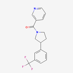 molecular formula C17H15F3N2O B7649716 Pyridin-3-yl-[3-[3-(trifluoromethyl)phenyl]pyrrolidin-1-yl]methanone 