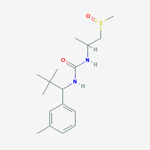 molecular formula C17H28N2O2S B7649747 1-[2,2-Dimethyl-1-(3-methylphenyl)propyl]-3-(1-methylsulfinylpropan-2-yl)urea 