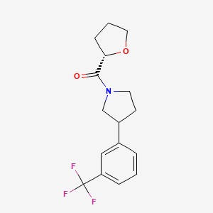 molecular formula C16H18F3NO2 B7649751 [(2S)-oxolan-2-yl]-[3-[3-(trifluoromethyl)phenyl]pyrrolidin-1-yl]methanone 