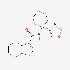 N-[4-(1,2,4-oxadiazol-3-yl)oxan-4-yl]-4,5,6,7-tetrahydro-1-benzothiophene-3-carboxamide