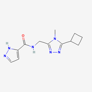 molecular formula C12H16N6O B7649755 N-[(5-cyclobutyl-4-methyl-1,2,4-triazol-3-yl)methyl]-1H-pyrazole-5-carboxamide 