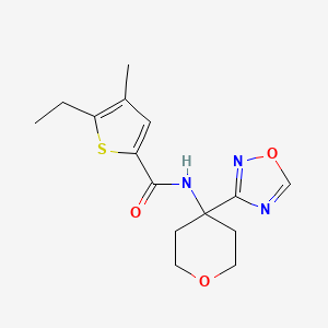 5-ethyl-4-methyl-N-[4-(1,2,4-oxadiazol-3-yl)oxan-4-yl]thiophene-2-carboxamide