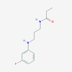 molecular formula C12H17FN2O B7649772 N-[3-(3-fluoroanilino)propyl]propanamide 