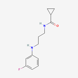 molecular formula C13H17FN2O B7649777 N-[3-(3-fluoroanilino)propyl]cyclopropanecarboxamide 