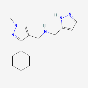 N-[(3-cyclohexyl-1-methylpyrazol-4-yl)methyl]-1-(1H-pyrazol-5-yl)methanamine