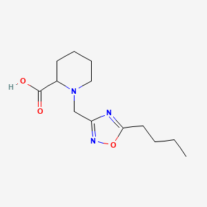 molecular formula C13H21N3O3 B7649823 1-[(5-Butyl-1,2,4-oxadiazol-3-yl)methyl]piperidine-2-carboxylic acid 