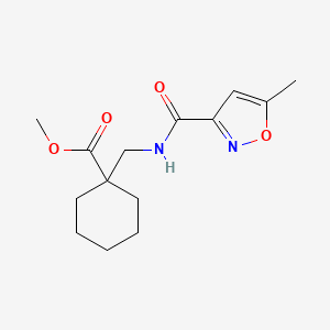 molecular formula C14H20N2O4 B7649908 Methyl 1-[[(5-methyl-1,2-oxazole-3-carbonyl)amino]methyl]cyclohexane-1-carboxylate 