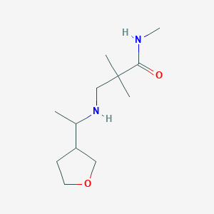 molecular formula C12H24N2O2 B7649968 N,2,2-trimethyl-3-[1-(oxolan-3-yl)ethylamino]propanamide 