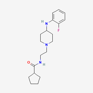 N-[2-[4-(2-fluoroanilino)piperidin-1-yl]ethyl]cyclopentanecarboxamide