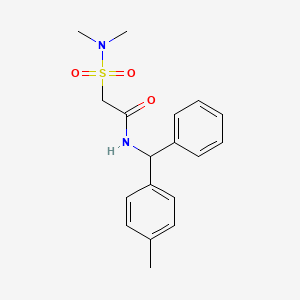 molecular formula C18H22N2O3S B7649979 2-(dimethylsulfamoyl)-N-[(4-methylphenyl)-phenylmethyl]acetamide 