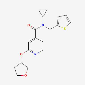 N-cyclopropyl-2-(oxolan-3-yloxy)-N-(thiophen-2-ylmethyl)pyridine-4-carboxamide