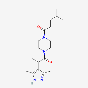 1-[4-[2-(3,5-dimethyl-1H-pyrazol-4-yl)propanoyl]piperazin-1-yl]-4-methylpentan-1-one