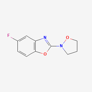 molecular formula C10H9FN2O2 B7650010 5-Fluoro-2-(1,2-oxazolidin-2-yl)-1,3-benzoxazole 