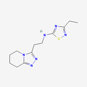 molecular formula C12H18N6S B7650065 3-ethyl-N-[2-(5,6,7,8-tetrahydro-[1,2,4]triazolo[4,3-a]pyridin-3-yl)ethyl]-1,2,4-thiadiazol-5-amine 