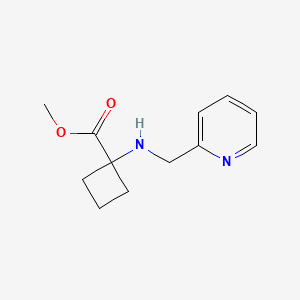 molecular formula C12H16N2O2 B7650067 Methyl 1-(pyridin-2-ylmethylamino)cyclobutane-1-carboxylate 