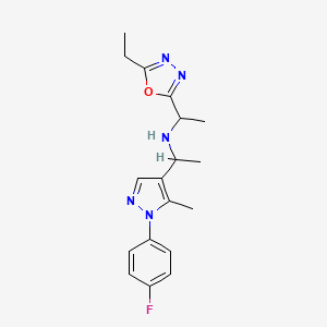 N-[1-(5-ethyl-1,3,4-oxadiazol-2-yl)ethyl]-1-[1-(4-fluorophenyl)-5-methylpyrazol-4-yl]ethanamine