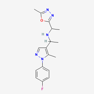 1-[1-(4-fluorophenyl)-5-methylpyrazol-4-yl]-N-[1-(5-methyl-1,3,4-oxadiazol-2-yl)ethyl]ethanamine