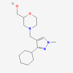 molecular formula C16H27N3O2 B7650103 [4-[(3-Cyclohexyl-1-methylpyrazol-4-yl)methyl]morpholin-2-yl]methanol 