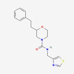 2-(2-phenylethyl)-N-(1,3-thiazol-4-ylmethyl)morpholine-4-carboxamide