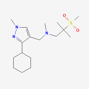 N-[(3-cyclohexyl-1-methylpyrazol-4-yl)methyl]-N,2-dimethyl-2-methylsulfonylpropan-1-amine