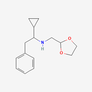 molecular formula C15H21NO2 B7650146 1-cyclopropyl-N-(1,3-dioxolan-2-ylmethyl)-2-phenylethanamine 