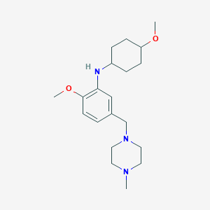 molecular formula C20H33N3O2 B7650172 2-methoxy-N-(4-methoxycyclohexyl)-5-[(4-methylpiperazin-1-yl)methyl]aniline 