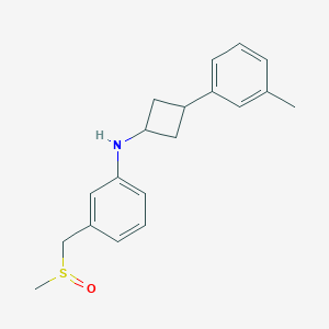 molecular formula C19H23NOS B7650175 N-[3-(3-methylphenyl)cyclobutyl]-3-(methylsulfinylmethyl)aniline 