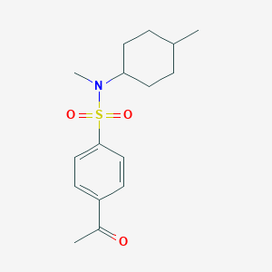 molecular formula C16H23NO3S B7650184 4-acetyl-N-methyl-N-(4-methylcyclohexyl)benzenesulfonamide 