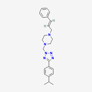 molecular formula C24H30N6 B7650191 1-[(E)-3-phenylprop-2-enyl]-4-[[5-(4-propan-2-ylphenyl)tetrazol-2-yl]methyl]piperazine 