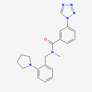 molecular formula C20H22N6O B7650201 N-methyl-N-[(2-pyrrolidin-1-ylphenyl)methyl]-3-(tetrazol-1-yl)benzamide 