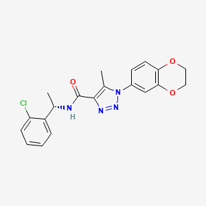 molecular formula C20H19ClN4O3 B7650247 N-[(1S)-1-(2-chlorophenyl)ethyl]-1-(2,3-dihydro-1,4-benzodioxin-6-yl)-5-methyltriazole-4-carboxamide 