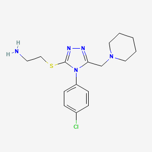 2-[[4-(4-Chlorophenyl)-5-(piperidin-1-ylmethyl)-1,2,4-triazol-3-yl]sulfanyl]ethanamine