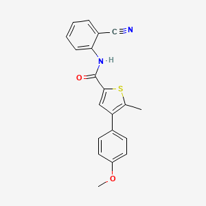 molecular formula C20H16N2O2S B7650299 N-(2-cyanophenyl)-4-(4-methoxyphenyl)-5-methylthiophene-2-carboxamide 