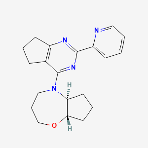 molecular formula C20H24N4O B7650305 (5aS,8aS)-5-(2-pyridin-2-yl-6,7-dihydro-5H-cyclopenta[d]pyrimidin-4-yl)-2,3,4,5a,6,7,8,8a-octahydrocyclopenta[b][1,4]oxazepine 