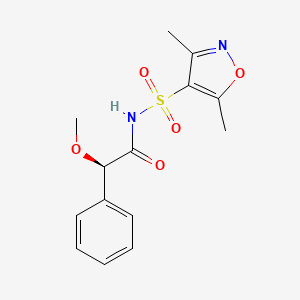 (2R)-N-[(3,5-dimethyl-1,2-oxazol-4-yl)sulfonyl]-2-methoxy-2-phenylacetamide