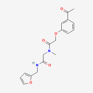 molecular formula C18H20N2O5 B7650327 2-[[2-(3-acetylphenoxy)acetyl]-methylamino]-N-(furan-2-ylmethyl)acetamide 