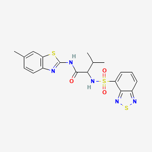 molecular formula C19H19N5O3S3 B7650362 2-(2,1,3-Benzothiadiazole-4-sulfonamido)-3-methyl-N-(6-methyl-1,3-benzothiazol-2-YL)butanamide 