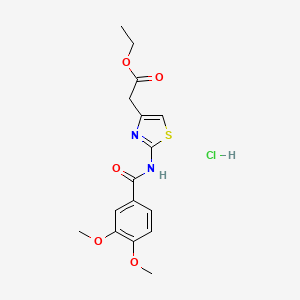 molecular formula C16H19ClN2O5S B7650363 Ethyl 2-[2-[(3,4-dimethoxybenzoyl)amino]-1,3-thiazol-4-yl]acetate;hydrochloride 