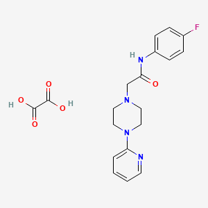 N-(4-fluorophenyl)-2-(4-pyridin-2-ylpiperazin-1-yl)acetamide;oxalic acid