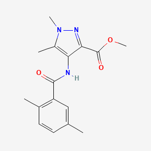 molecular formula C16H19N3O3 B7650411 Methyl 4-[(2,5-dimethylbenzoyl)amino]-1,5-dimethylpyrazole-3-carboxylate 