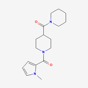 molecular formula C17H25N3O2 B7650430 [1-(1-Methylpyrrole-2-carbonyl)piperidin-4-yl]-piperidin-1-ylmethanone 