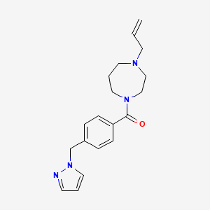 molecular formula C19H24N4O B7650435 (4-Prop-2-enyl-1,4-diazepan-1-yl)-[4-(pyrazol-1-ylmethyl)phenyl]methanone 