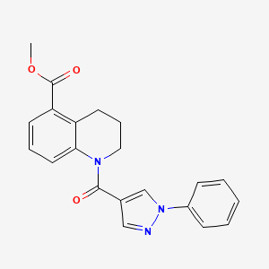 methyl 1-(1-phenylpyrazole-4-carbonyl)-3,4-dihydro-2H-quinoline-5-carboxylate