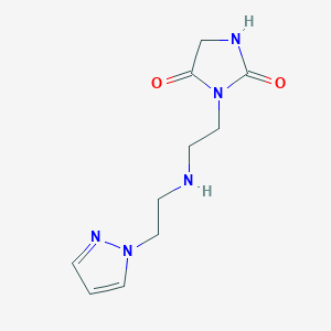 molecular formula C10H15N5O2 B7650459 3-[2-(2-Pyrazol-1-ylethylamino)ethyl]imidazolidine-2,4-dione 