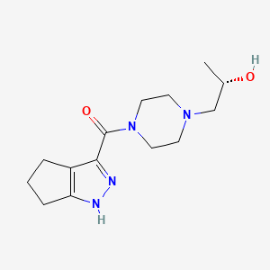 molecular formula C14H22N4O2 B7650504 [4-[(2S)-2-hydroxypropyl]piperazin-1-yl]-(1,4,5,6-tetrahydrocyclopenta[c]pyrazol-3-yl)methanone 