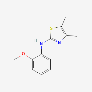 molecular formula C12H14N2OS B7650522 N-(2-methoxyphenyl)-4,5-dimethyl-1,3-thiazol-2-amine 