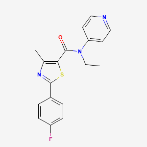 molecular formula C18H16FN3OS B7650582 N-ethyl-2-(4-fluorophenyl)-4-methyl-N-pyridin-4-yl-1,3-thiazole-5-carboxamide 