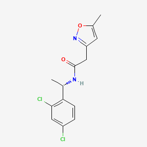 molecular formula C14H14Cl2N2O2 B7650596 N-[(1S)-1-(2,4-dichlorophenyl)ethyl]-2-(5-methyl-1,2-oxazol-3-yl)acetamide 